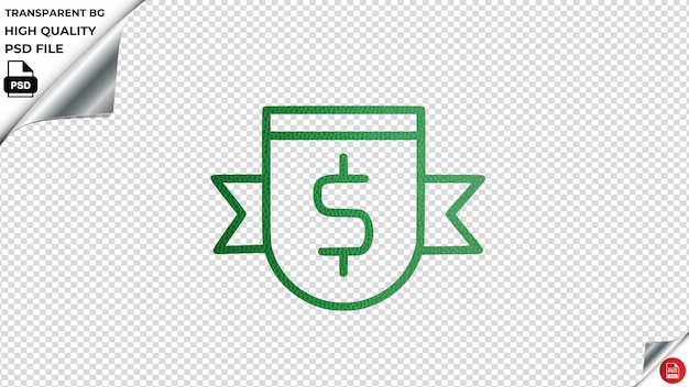 PSD badge design2 icona vettoriale pelle di lusso verde tessuto psd trasparente