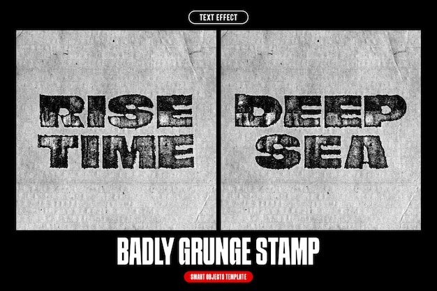 Badly Grunge Stamp Text Effect for Square