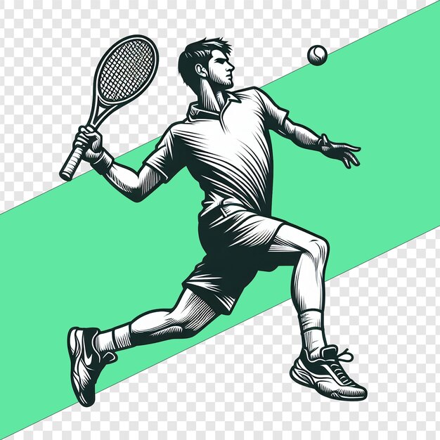 PSD badminton outline illustrations