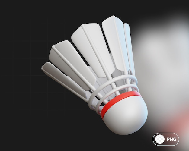 PSD illustrazione 3d di badminton shuttlecock