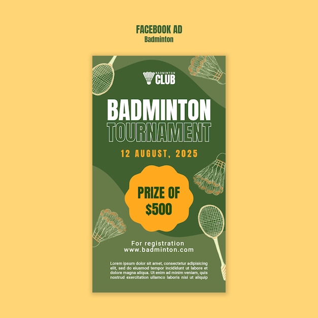 PSD badminton template design