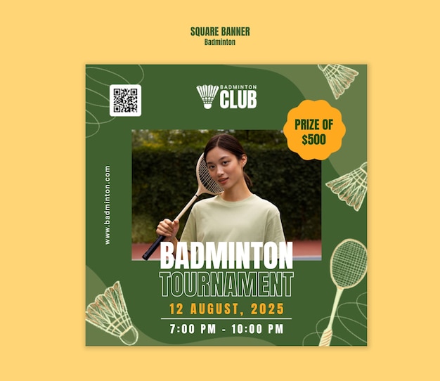 PSD badminton template design