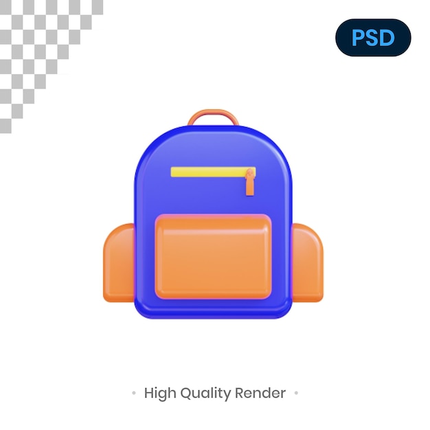 Illustrazione di rendering 3d della borsa psd premium