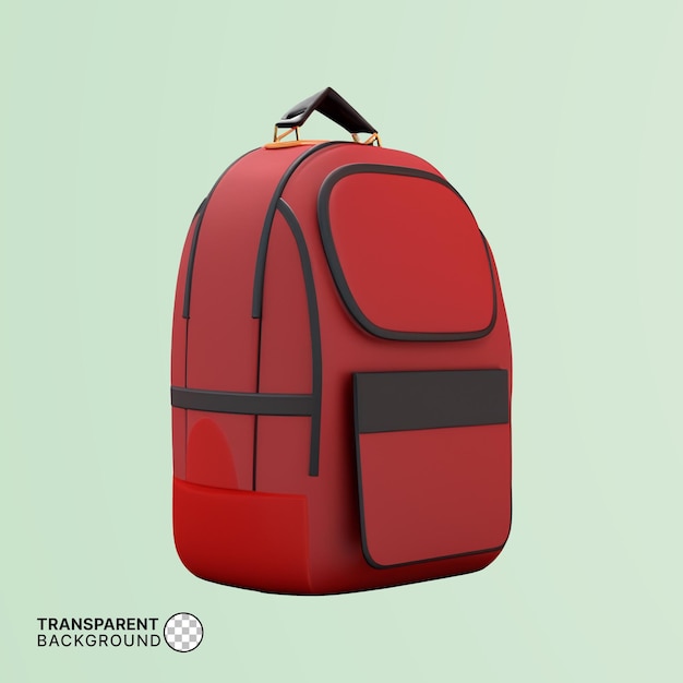 Bag backpack school education icon 3d render