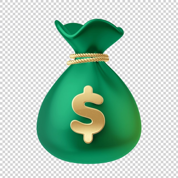 Bag coin coin 3d bag money rendering