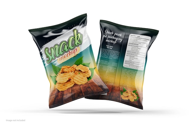 Un sacchetto di patatine croccanti con l'etichetta snack sulla sinistra