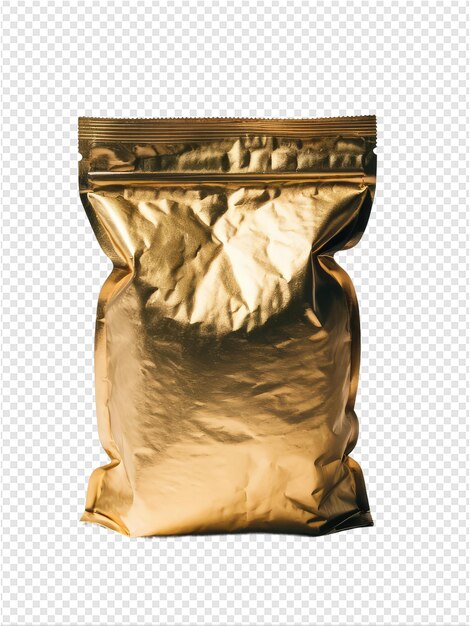 PSD a bag of gold foil is on a transparent background