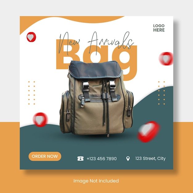 Bag instagram post template banner