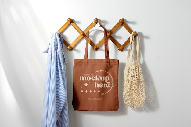 PSD bag mockup on hanger