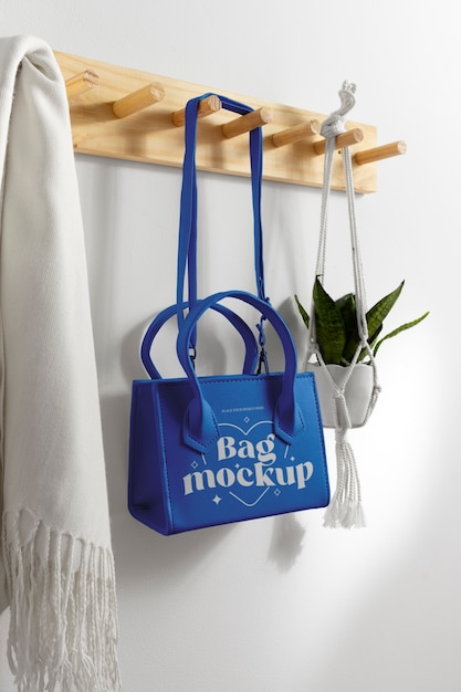 PSD bag mockup on hanger