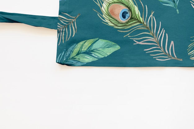 Bag mockup with tropical flowers concept