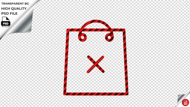 PSD bag multiply cancel vector icon red striped tile psd transparent