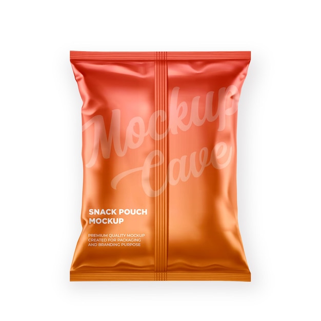 PSD a bag of orange snack pouch mockup