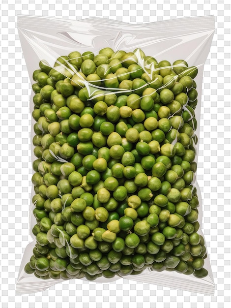 PSD a bag of peas is packed with a plastic bag