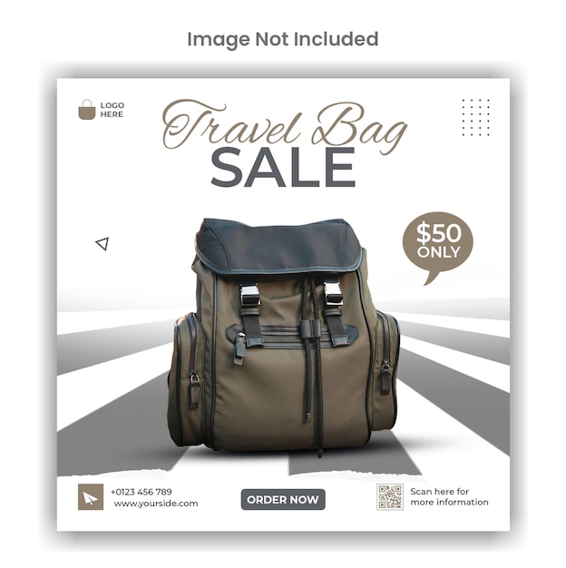 Bag sale social media or instagram post template design