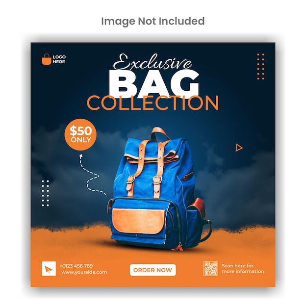 Bag sale social media or instagram post template design