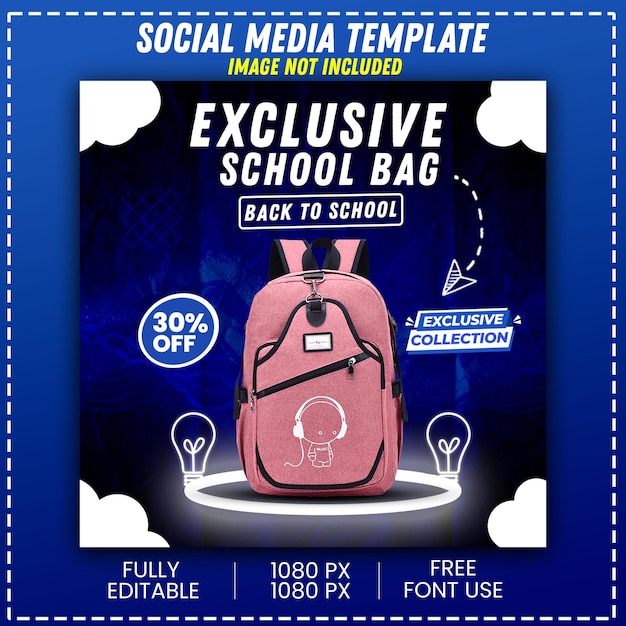 Bag social media post or banner design template