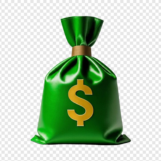 PSD bag with dollar sign money png isolated on transparent background