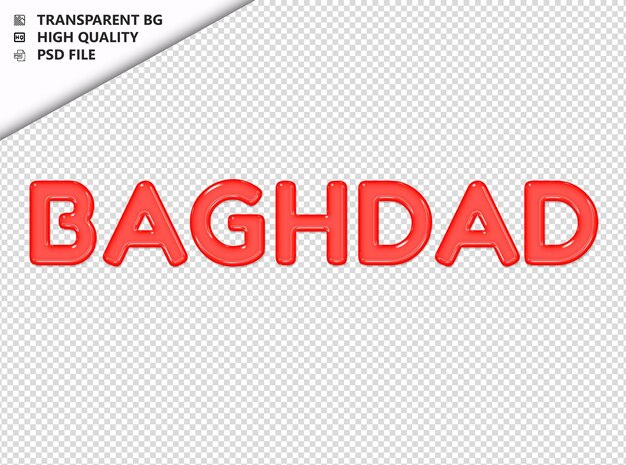 Bagdad gemaakt van oranje tekst met schaduw transparant geïsoleerd