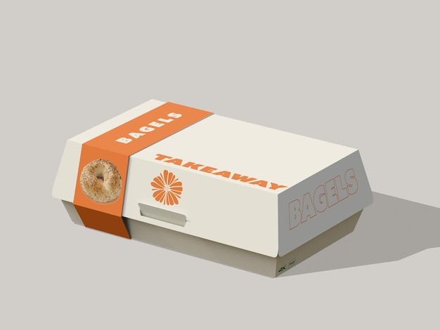 bagel takeaway box with branding