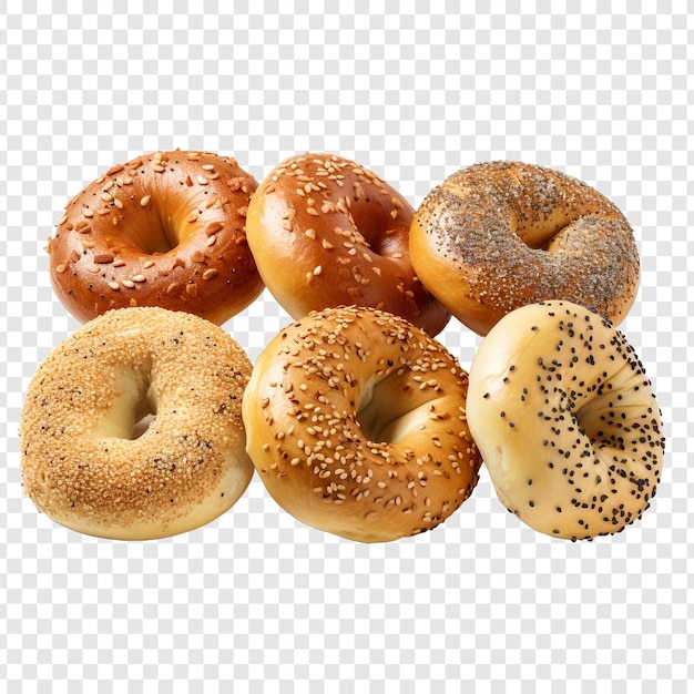 PSD bagels isolated on transparent background