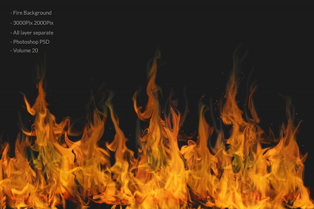 Baggrund med brændende flammer