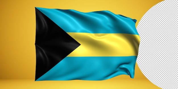 PSD bahamas waving flag realistic isolated on transparent png