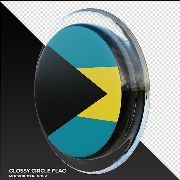 Bahamas0002 realistic 3d textured glossy circle flag