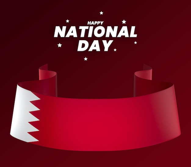 PSD bahrain flag element design national independence day banner ribbon psd