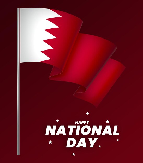PSD bahrain flag element design national independence day banner ribbon psd