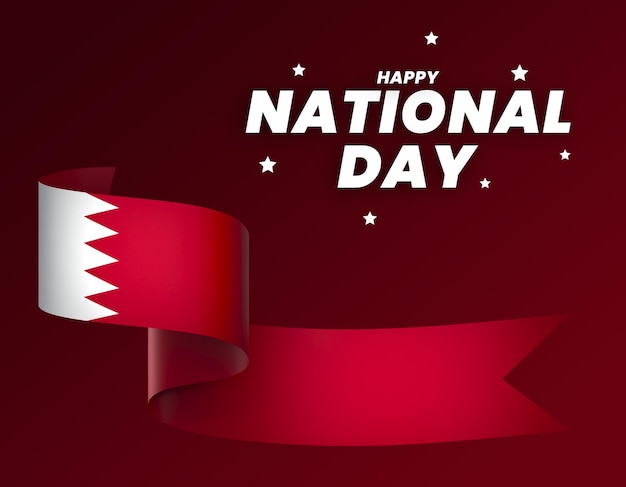 PSD bahrain flag element design national independence day banner ribbon psd