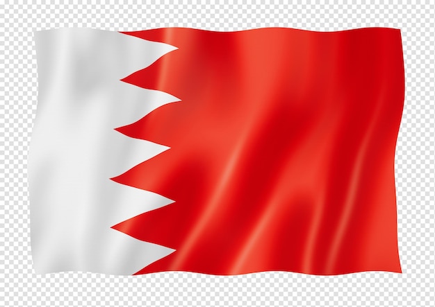 Bahrain flag isolated on white