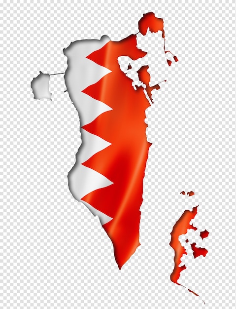 Mappa della bandiera del bahrain