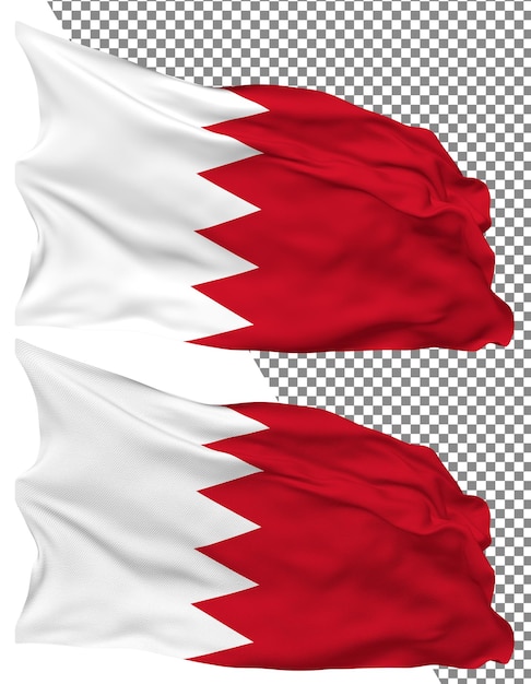 PSD bahrain flag wave isolated plain bump texture transparent background 3d rendering