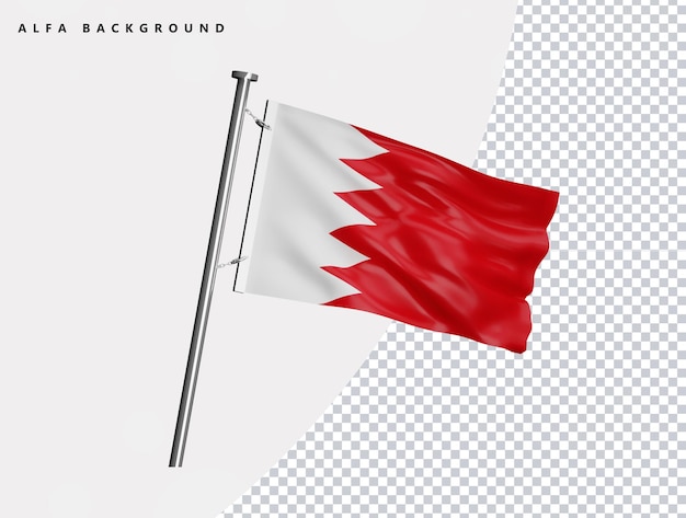 Bahrain high quality flag in realistic 3d render