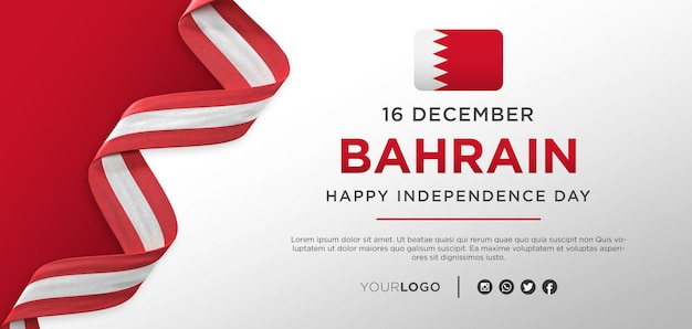 Bahrain National Independence Day Celebration Banner, National Anniversary