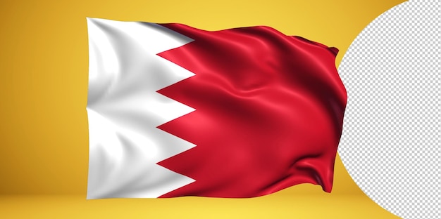 bahrain waving flag realistic isolated on transparent png