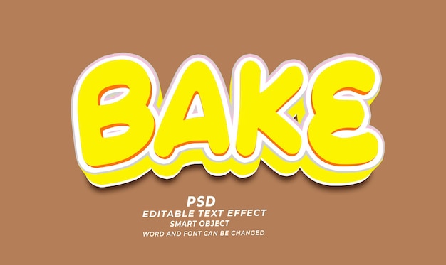 PSD bake 3d editable text effect photoshop template