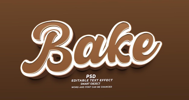 Cuocere il modello di photoshop con effetto di testo modificabile psd 3d