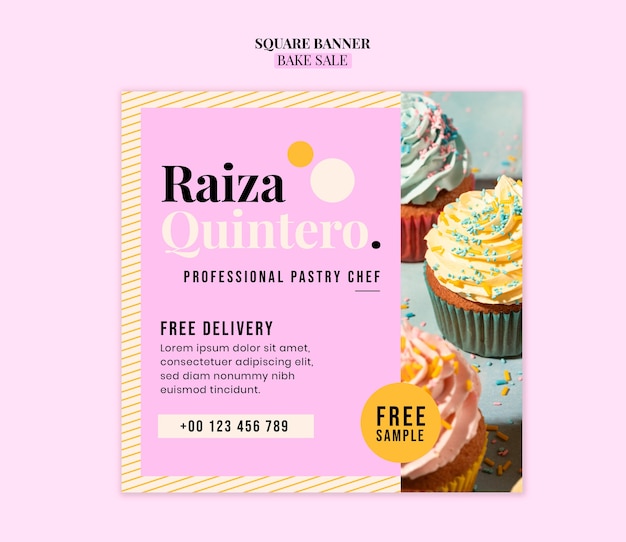 PSD bake sale banner template