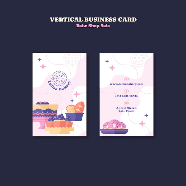 PSD bake sale business card template