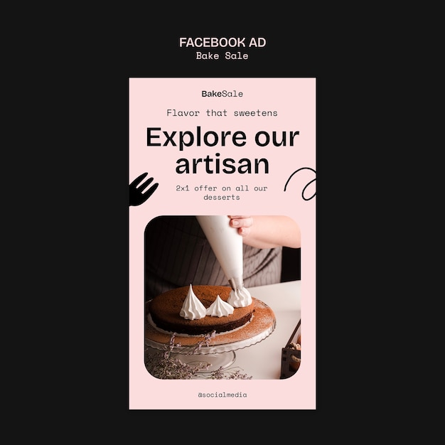 PSD bake sale facebook template