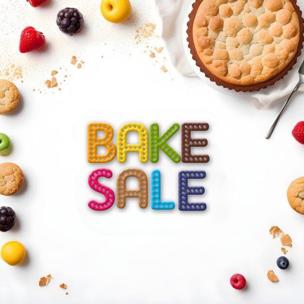 PSD bake sale text template flyer