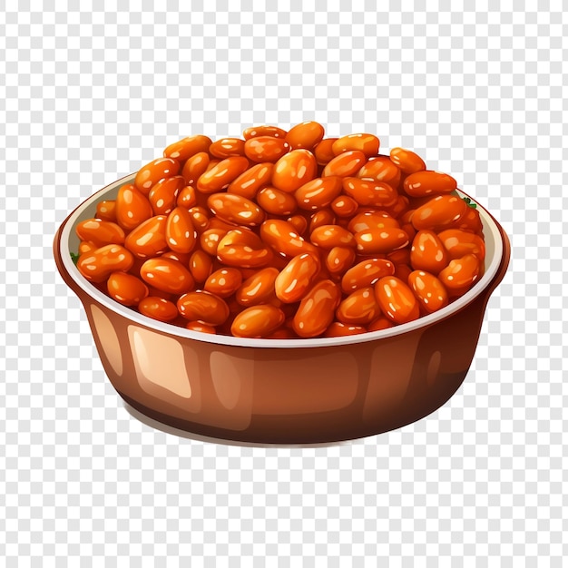 PSD baked beans isolated on transparent background