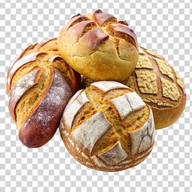 PSD baked breads on transparent background