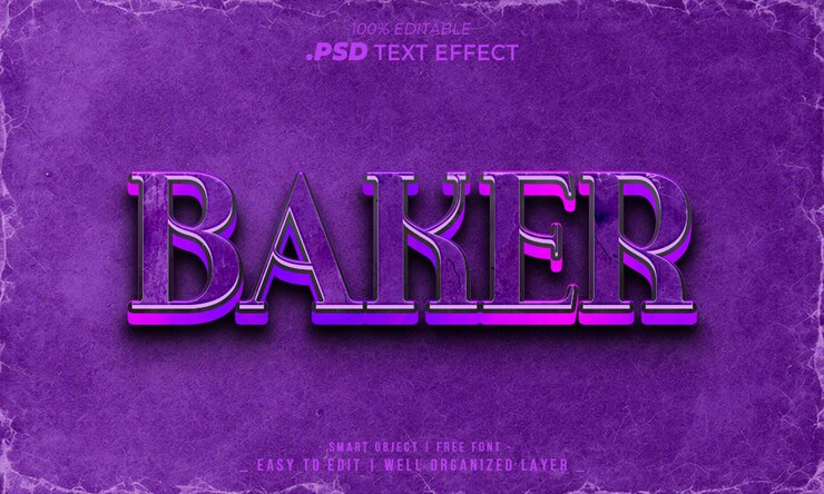 PSD baker text effect