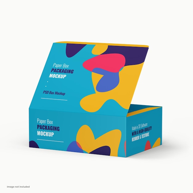 Bakery beverage food packaging and containing box mockup