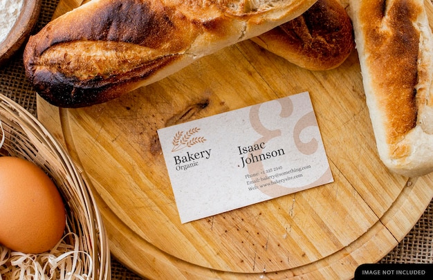 PSD bakery business card mockup