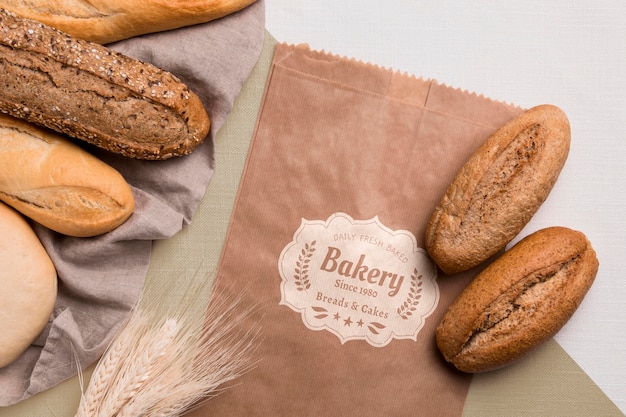 Bakery goods concept with mock-up