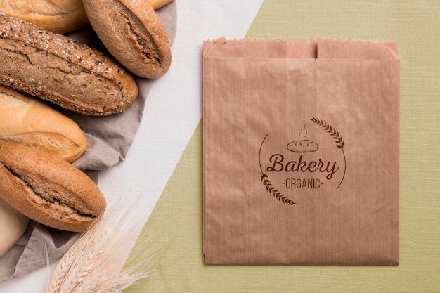 Bakery goods concept with mock-up